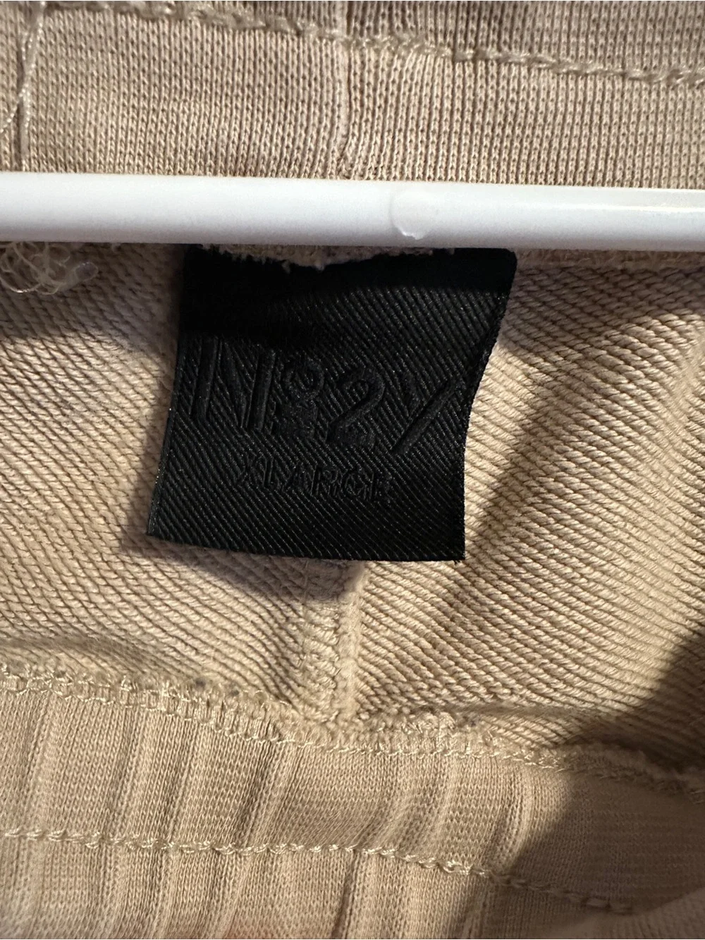 Men's Beige Heavyweight Fleece Cargo Joggers XL Gorpcore Streetwear Utility